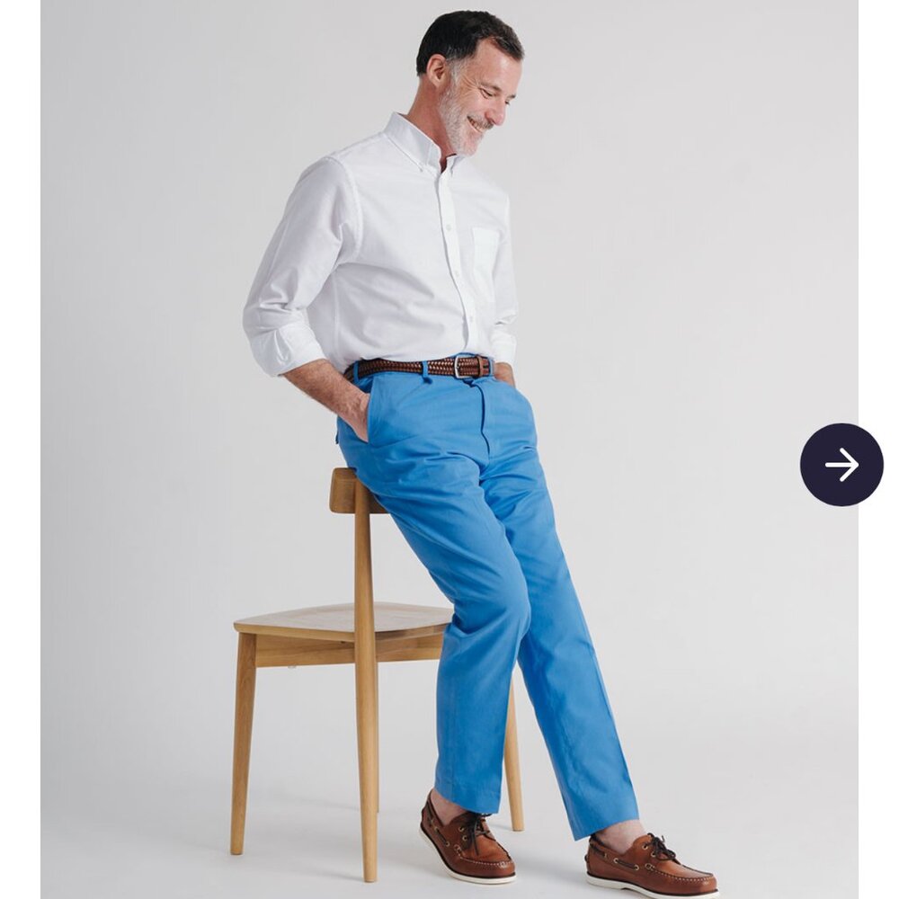 PETER CHRISTIAN Men's NEW Blue Pleated Chino Pants | Size W38 X L31‎